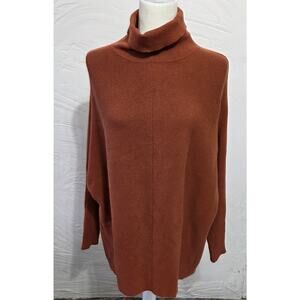 AANRABESS Long Turtle Neck Burnt Orange Sweater Woman's Size Small